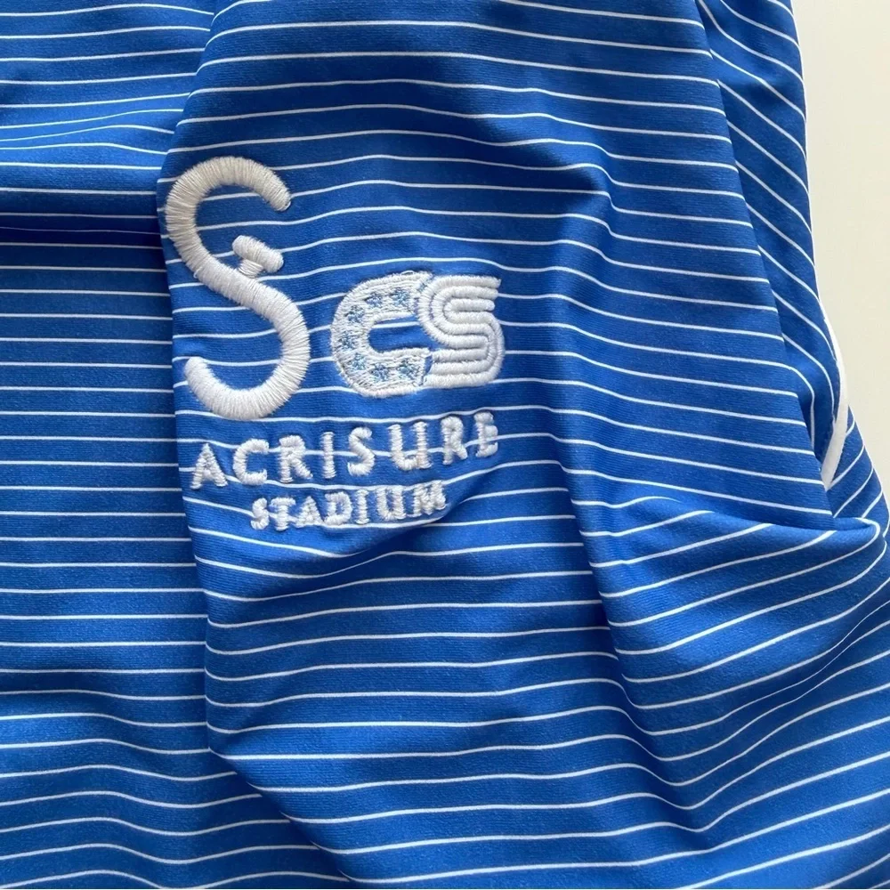 johnnie-O Blue Striped Short Sleeve Top - Picture 4 of 7